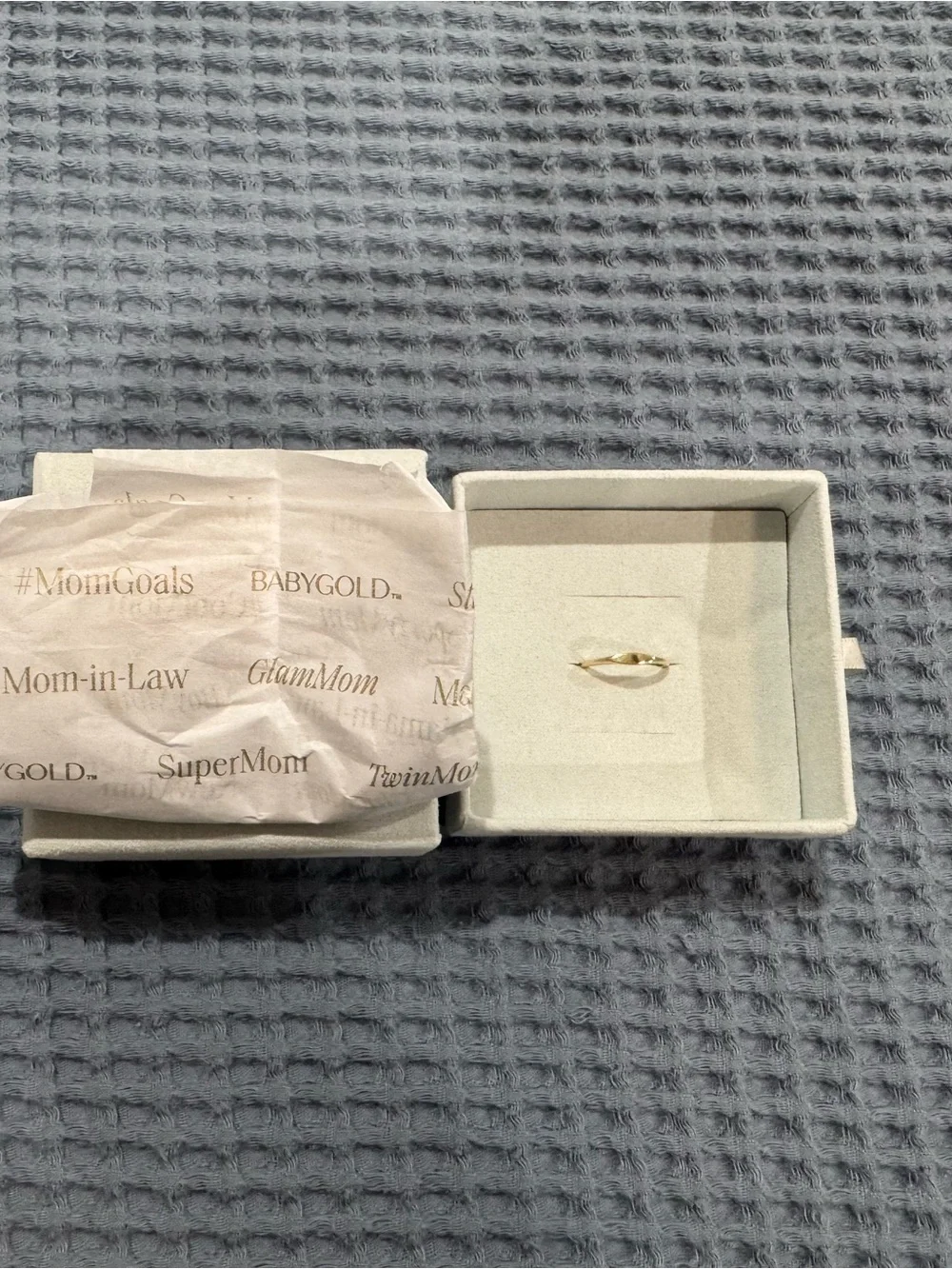 Baby Gold 14K Yellow Gold Initial Wire Stacking Band